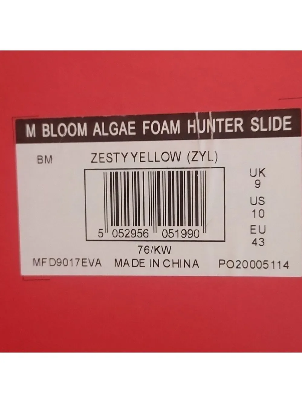 Hunter Men's Bloom Algae Foam Slide Zesty Yellow
